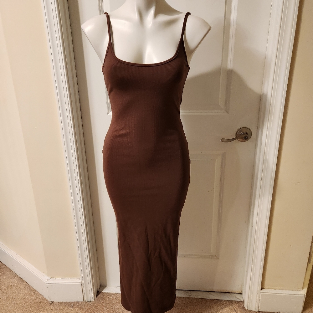Meshki medium bodycon brown dress